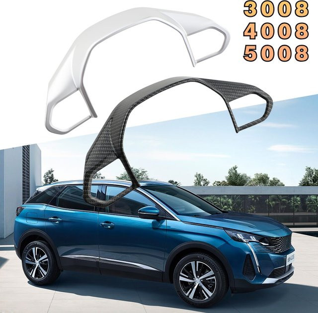 Lenkrad Zierleisten Set aus ABS Carbon Faser für Peugeot 3008 GT 4008 5008 Dekorative Rahmen Abdeckung Auto Styling - Bild 1