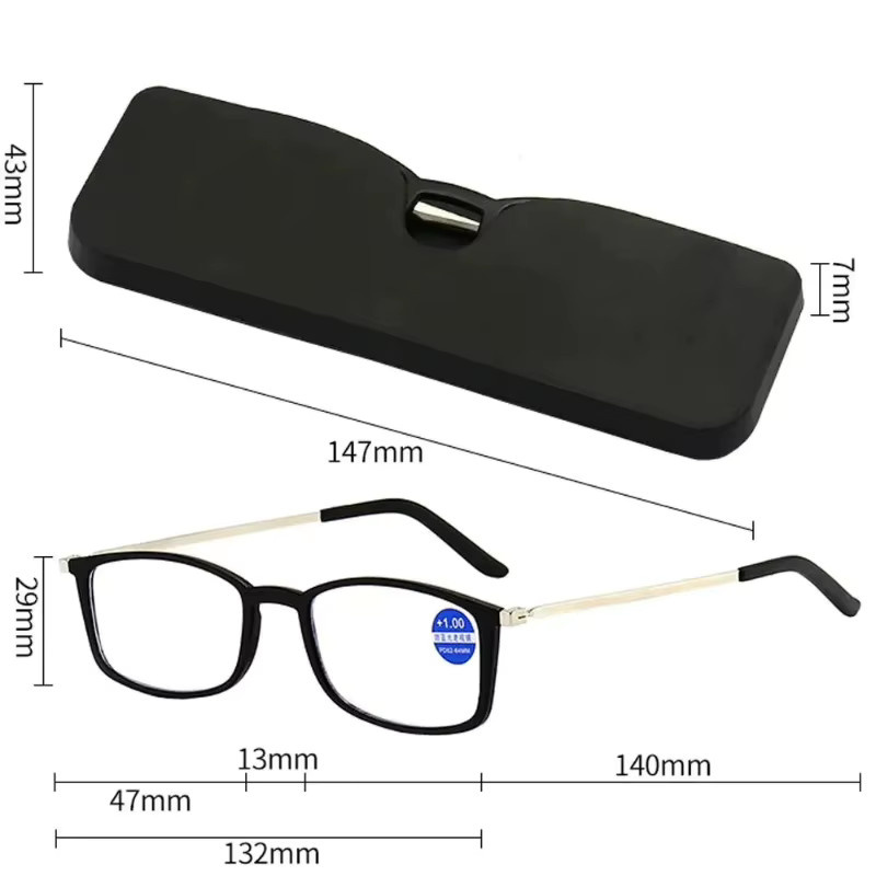 DIXSG Lesebrille, Vollrand, Metall, black, Unisex - Bild 2