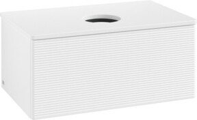 V&B Waschtischunterschrank Antao mit Frontstruktur und Beleuchtung, Farbe: Weiß, B/T/H: 80 x 36 x 50 cm - Bild 1
