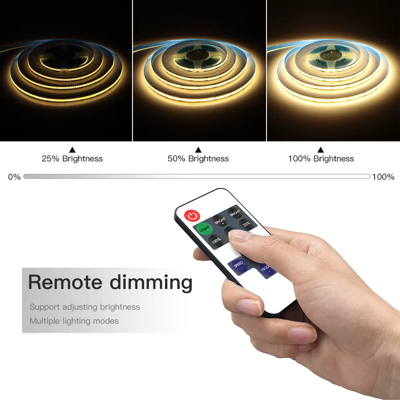 CHNAITEKE Dimmbarer COB-LED-Streifen mit RF-Fernbedienung und USB-Anschluss, Farbe: Weiß/Warmweiß - Bild 2