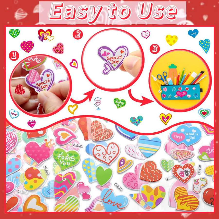 YMY 3D Liebesblasen Aufkleber Cartoon DIY Scrapbook Dekoration in Multicolour - Bild 3