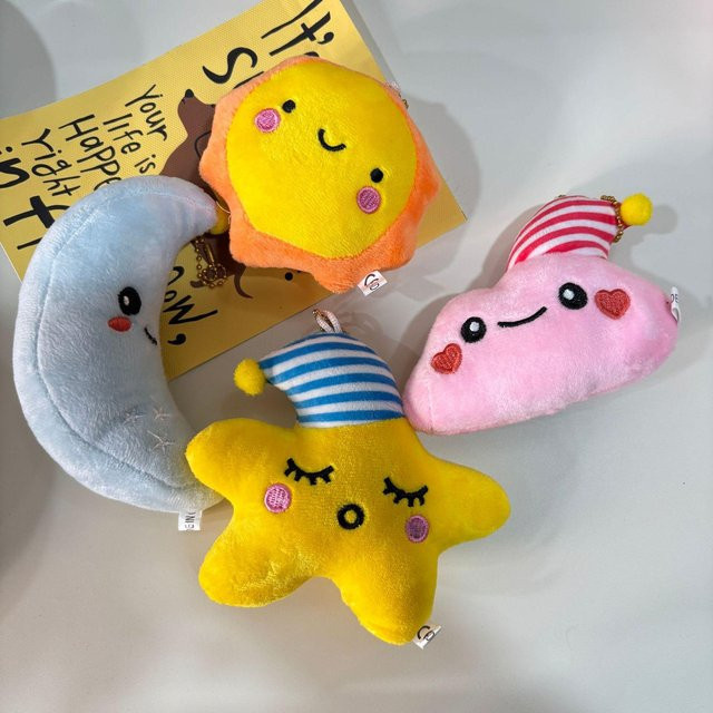 Linyi toy Stern Mond Sonne Wolke Plüschtiere Schlüsselanhänger, 10cm - Bild 1