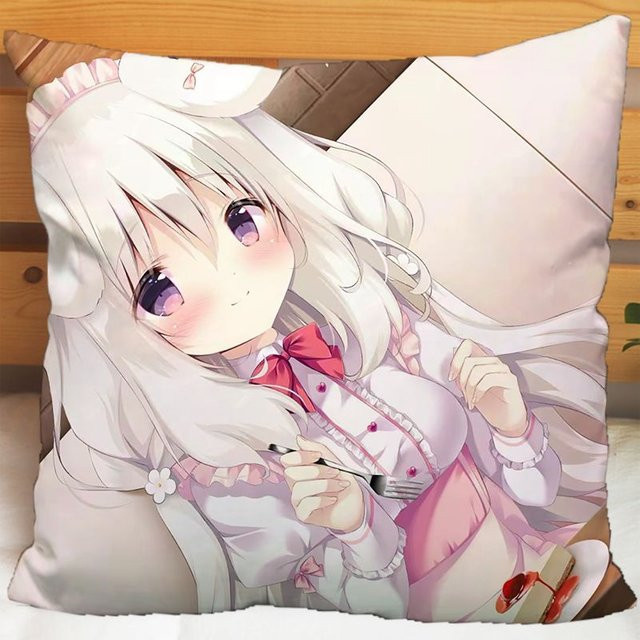 Choco-late Sweet Love Anime Kissenbezug aus Plüsch, quadratisch, 45 x 45 cm - Bild 1