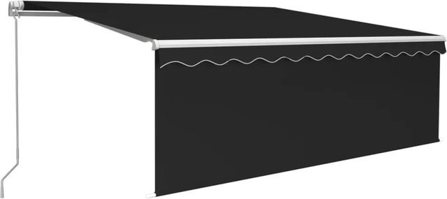 furnicato Markise manuell einziehbar mit Rollo aus Polyester und Aluminium in Anthrazit B: 4 m, H: 3 m - Bild 1