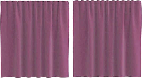 vidaXL Voile Vorhänge mit Stangentaschen, 2er-Set, Lila, Breite: 140 cm, Höhe: 140 cm