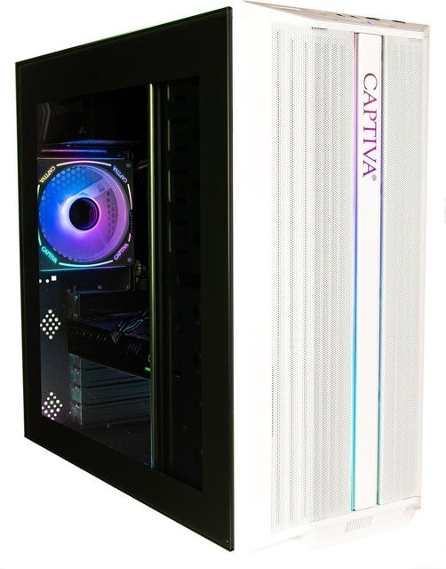 Captiva Highend Gaming PC R10-0588 in Weiß mit AMD Ryzen 5 5500, RX 9060 XT 16GB, 32GB DDR4, 4,5TB SSD+HDD und WLAN - Bild 1