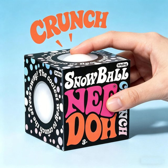 Schylling NeeDoh Squishy Fidget Spielzeug, Schneeball Crunch, Weiß - Bild 1