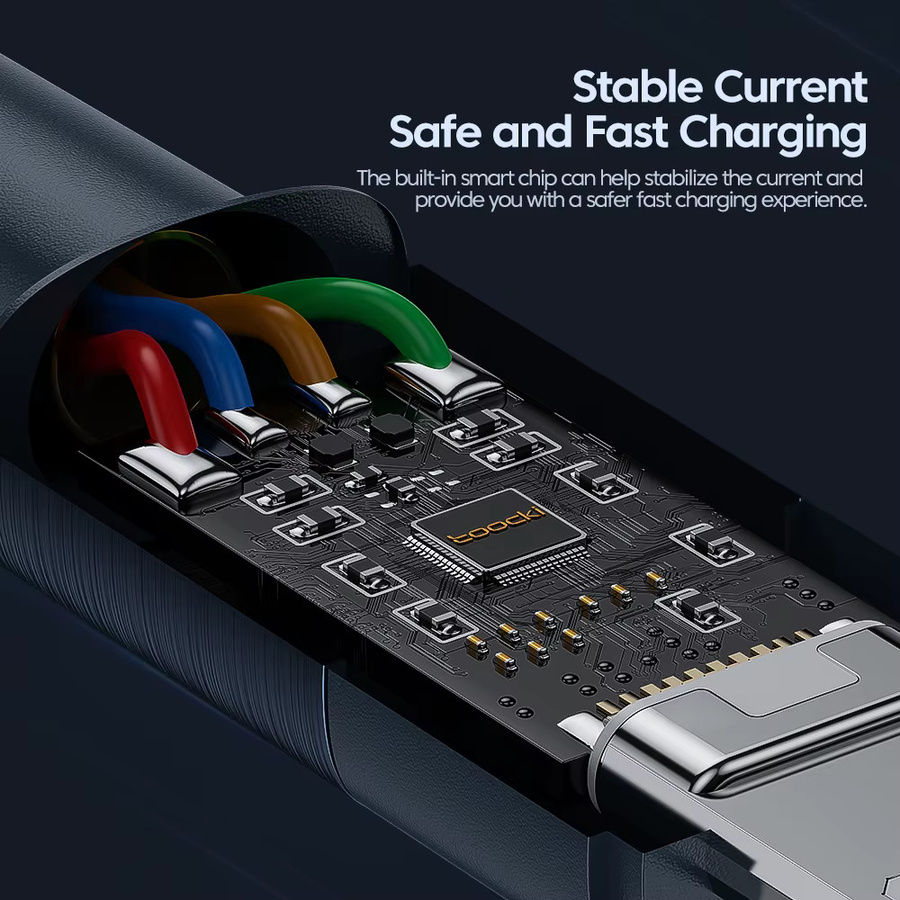 Toocki USB-A auf Lightning Schnellladekabel für iOS Geräte in Schwarz - Bild 4