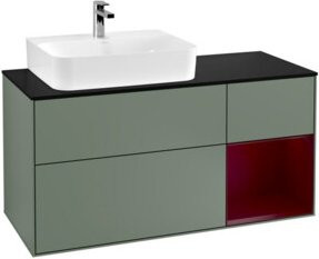 V&B Waschtischunterschrank Finion mit Wandbeleuchtung, Breite: 120 cm, Tiefe: 50,1 cm, Höhe: 50,1 cm, Farbe: Lackiert Blau Matt - Bild 1