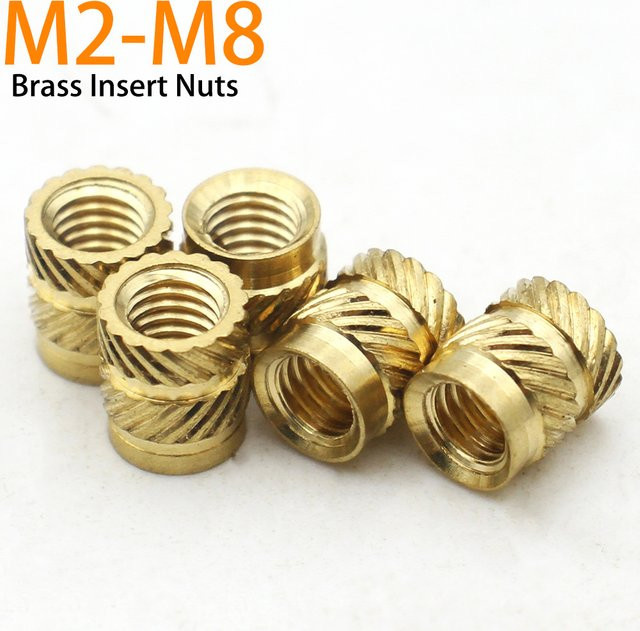 Zimir Messing Wärme-Set-Einsatzmuttern mit Gewinde und gerändeltem Design für Spritzguss-Kunststoffteile, M2 M3 M4 M5 M6 M8 - Bild 1