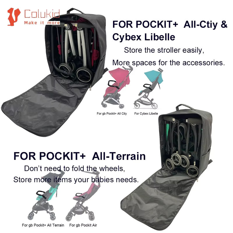 Colu Kid Aufbewahrungstasche als Rucksack für Baby Kinderwagen und Buggy, kompatibel mit Cybex Libelle, GB Pockit+ sowie All-City und All-Terrain, Farbe: Schwarz - Bild 3