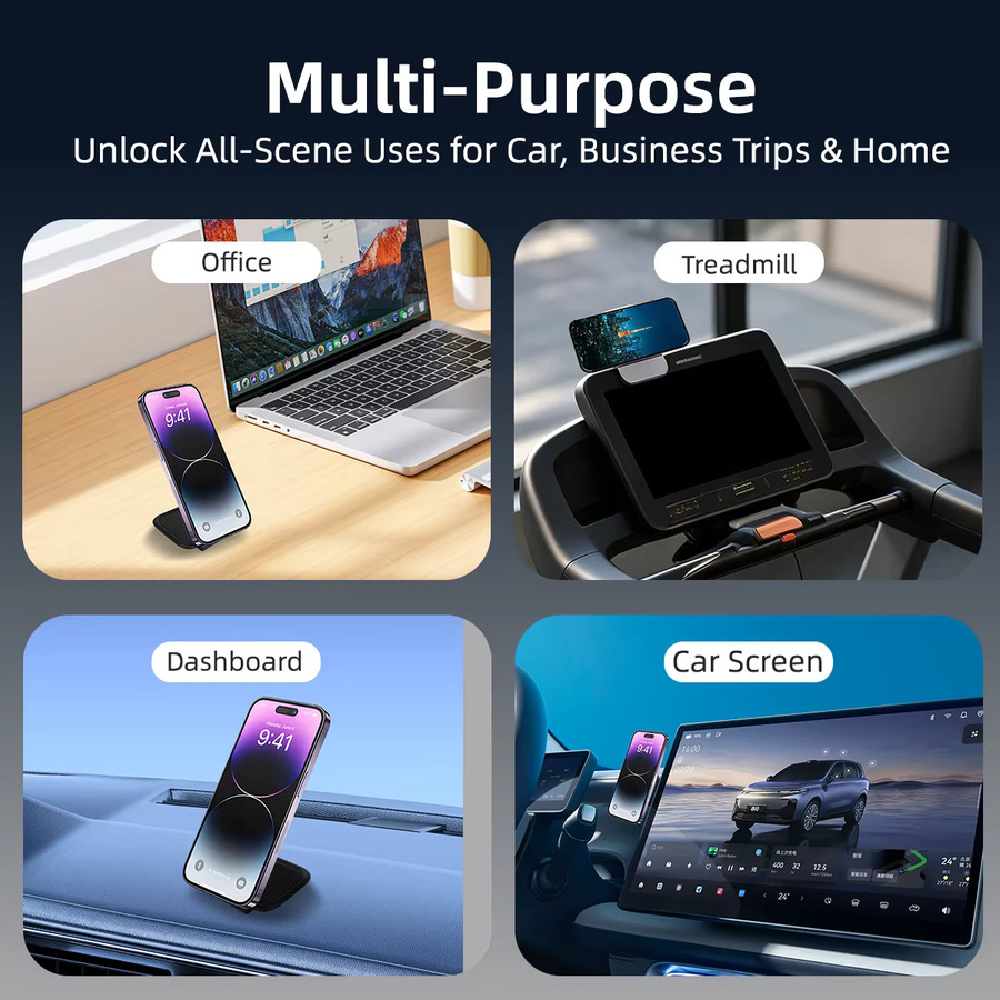 Ultradünner magnetischer Auto-Handyhalter in Schwarz, faltbare universelle Halterung für iPhone, Huawei und Samsung - Bild 2
