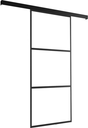 inova Loft Glasschiebetür Komplettset aus Glas und Aluminium in Schwarz, B/H: 75,5 x 203,5 cm