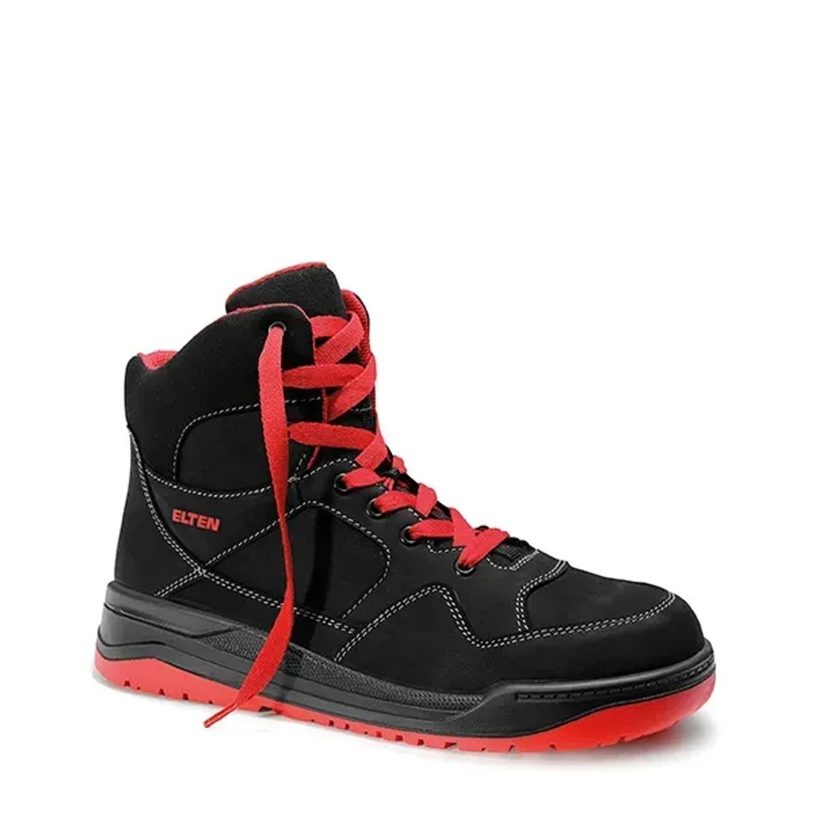 Elten Sicherheitsschnürstiefel Maverick S3 ESD aus Leder in Black-Red, Größe 45 - Bild 2