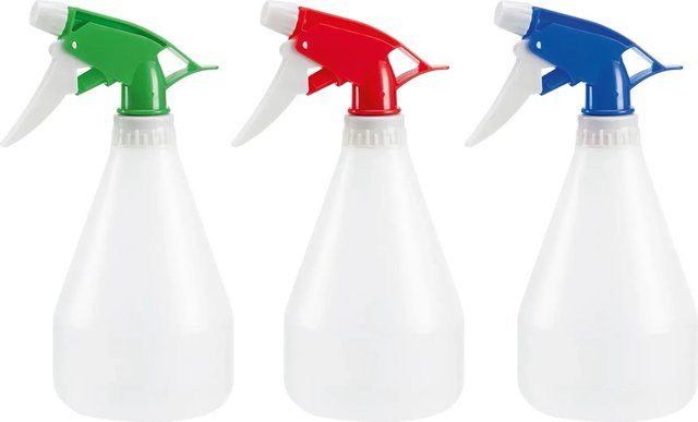 3er-Set Pumpsprüher aus Kunststoff in Transparent, 500 ml für Pflanzen und Hausputz - Bild 1