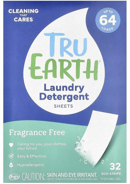 Tru Earth Waschmittel-Blätter Duftfrei Blue 32 Öko-Streifen - Bild 1