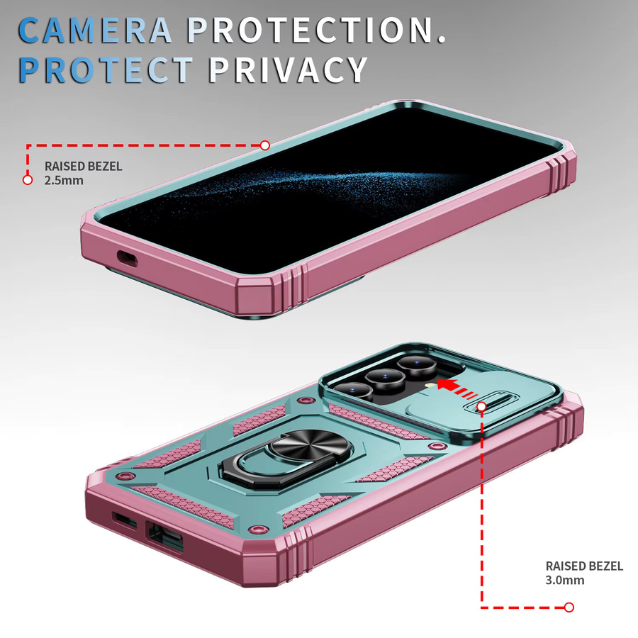Samsung Anti-Klopf-Hartschalen-Rüstungshülle für Galaxy S25 Ultra S24 Plus S23FE S24FE S25 Edge S23 Cover in Pink und Grün - Bild 3