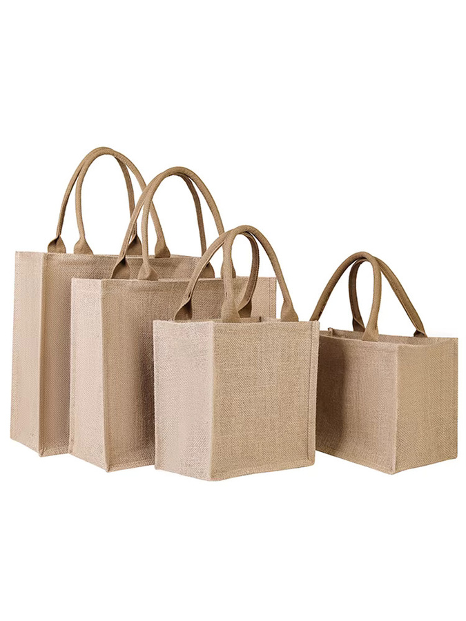 Beige Jutehandtaschen und Tragetaschen aus Textil für Erwachsene - Bild 2