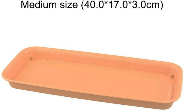 Rechteckige Blumentopf Untersetzer Pflanzenschale aus Kunststoff in Braun und Orange für Innen- und Außenbereich B: 40,0 cm, T: 17,0 cm, H: 3,0 cm - Bild 1
