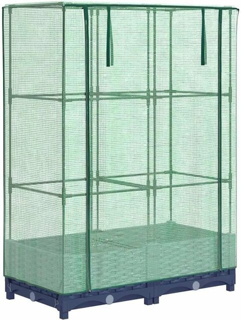 Furnicato Hochbeet mit Gewächshausaufsatz in Blaugrau, B/T/H: 80 x 40 x 23 cm - Bild 1