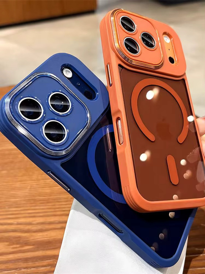 Xeber Magnetische Metall-Linsenschutz-Hülle für iPhone kompatibel mit iPhone 17 Pro Max 16 15 14 13 12, Transparent, Unterstützt kabelloses Laden - Bild 4