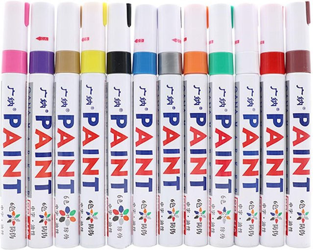 A qi Lackfarben-Markierungsstift in Multicolor, wasserfester Ölbasis für Metall und Glas, feine Spitze, 15 ml - Bild 1