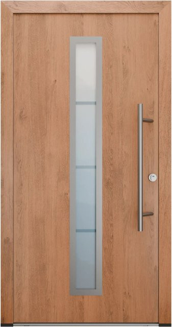FM Türen Innentür AS68 Modell 01 Winchester Rechts mit Glaseinsatz und Beschläge Set, Braun, B: 100 cm, H: 200 cm - Bild 1