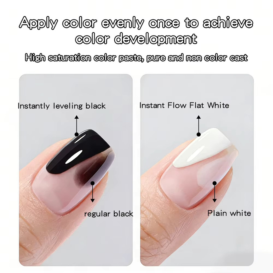 Kaniu Gel-Nagellack, Schwarz-Weiß, 6 ml, Glänzend - Bild 3