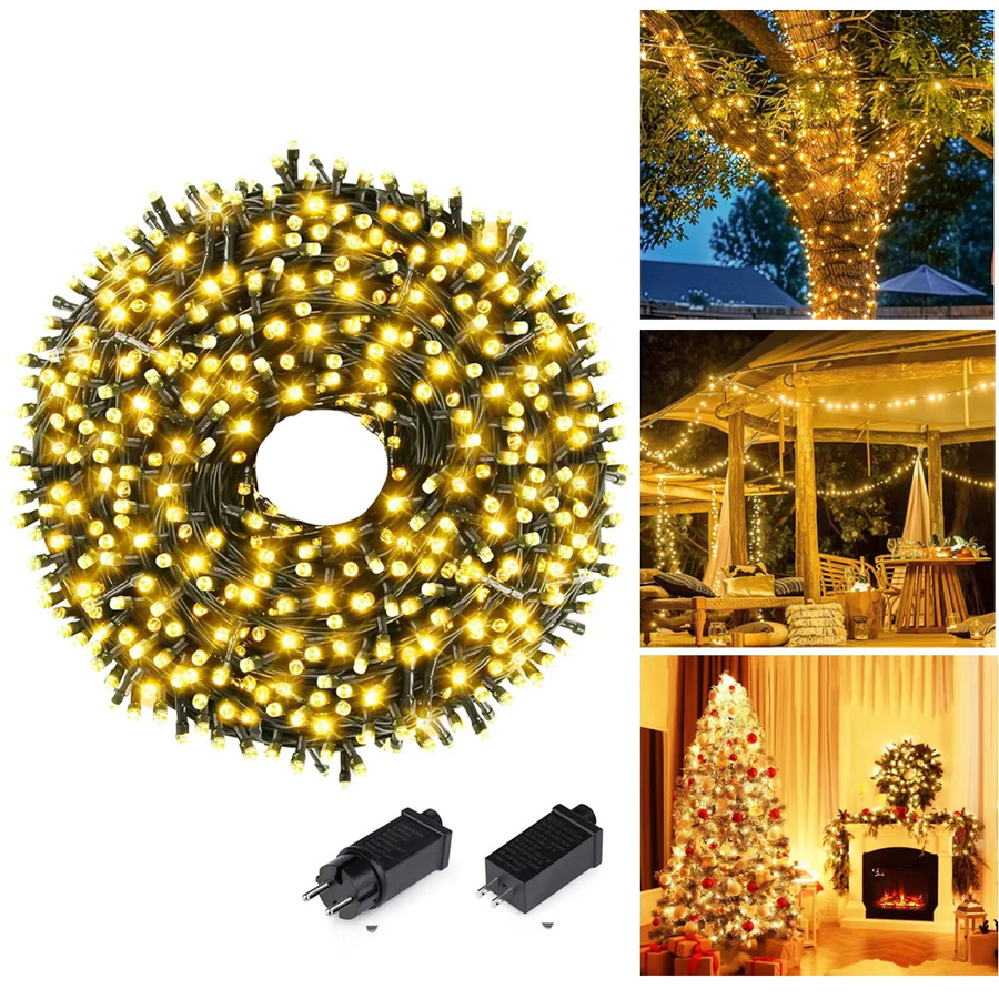 Rybakov LED Lichterkette Outdoor mit 1000 LEDs für Garten und Terrasse, 100 Meter String Lights für Dekoration zu Halloween und Weihnachten - Bild 3