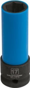 Kraftwerk Schlag-Steckschlüssel aus Chrom-Molybdän in Blau, 1/2 Zoll, 17 mm, Länge: 85 mm - Bild 1