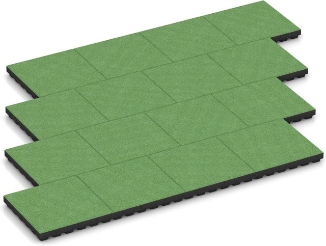 WARCO Fallschutzplatte aus PU-gebundenem ELT-Gummigranulat in Lindgrün, B/T/H: 50 x 50 x 7 cm - Bild 1