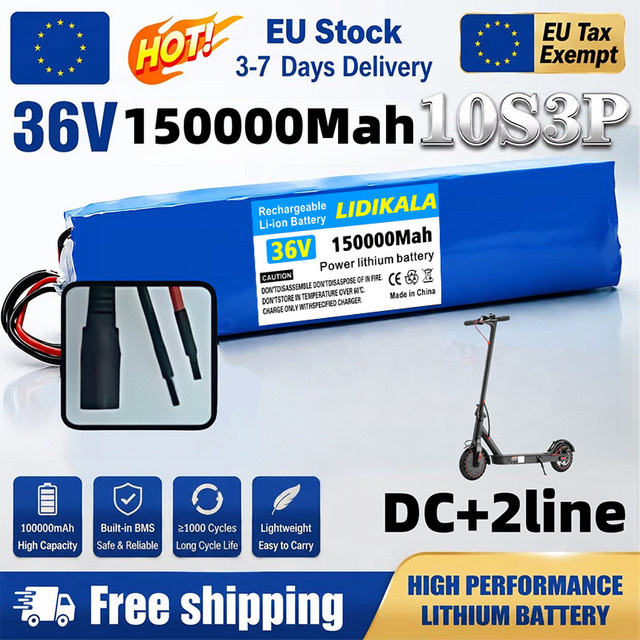 SYP Lithium-Ionen-Akku 36V 150Ah 1000W für Elektroroller mit BMS, Blau - Bild 1