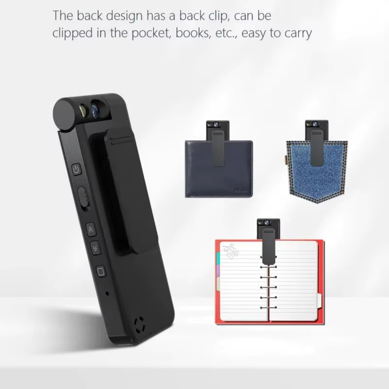 POVCAN Mini-Kamera 1080P 2K HD Tragbarer Digitaler Videorekorder mit Nachtsicht und 1,3 Zoll Display in Schwarz - Bild 4