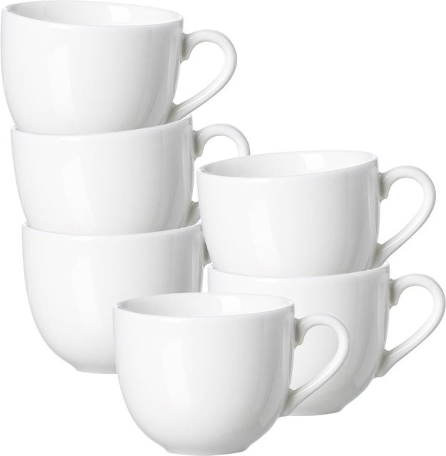 Ritzenhoff & Breker Kaffeetassen Skagen aus Porzellan, 6er Set, Weiß, 220 ml - Bild 1