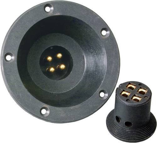 Sinuslive Car HiFi Lautsprecherstecker-Set 4 x 4mm² mit Einbaubuchse, vergoldet, Schwarz-Gold - Bild 1