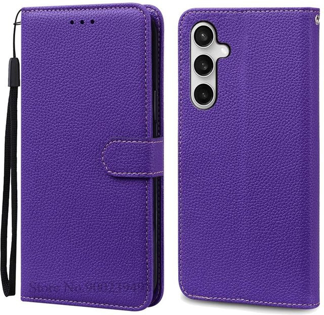 Samsung Galaxy A17 Brieftasche Leder Klapphülle für Samsung A17 5G und 4G in Dunkelviolett - Bild 1