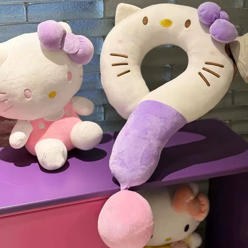 Aoger Hello Kitty Nackenkissen aus weichem Plüsch für Reisen und unterwegs - Bild 4