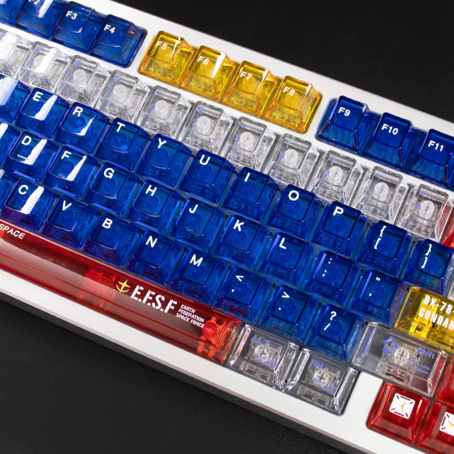 Venit Keys Comic Tastenkappen Cherry Profile aus transparentem PC mit 140 Tasten in Rot, Blau und Multicolour für mechanische MX-Tastaturen - Bild 2