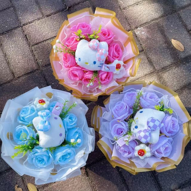 Sanrio Hello Kitty Katzen-Plüschpuppe, Tiere, Plüsch / Textil - Bild 1