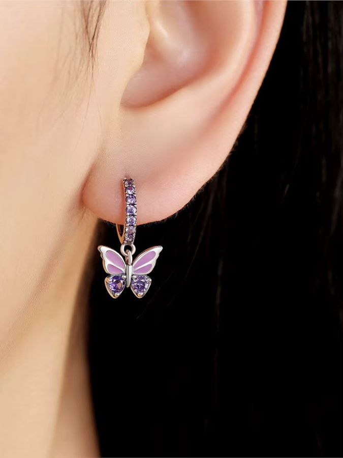 Orstarry Tropfenohrringe, 925 Silber, Schmetterling, Zirkonia, Damen - Bild 2