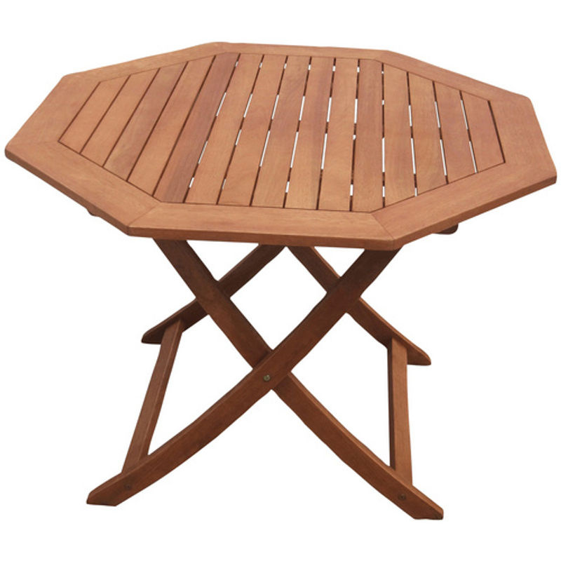Merxx Klapptisch rund aus Eukalyptus-Holz in Braun, Durchmesser: 110 cm, Höhe: 74 cm - Bild 3