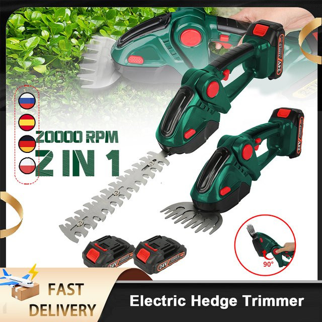 2-in-1 Elektrische Heckenschere und Grasschere von Makita mit 20000 U/min für 24V Akku, blau und grün - Bild 1