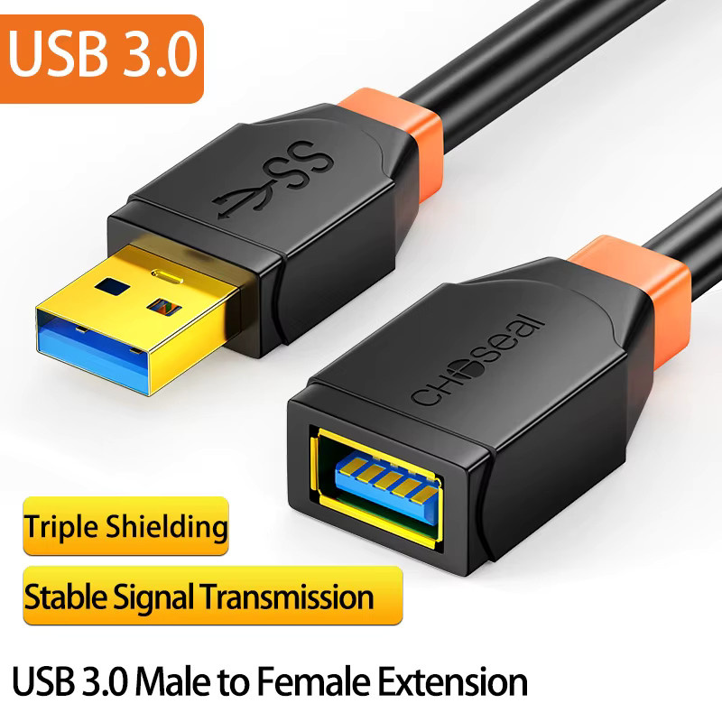 CHOSEAL USB 3.0 Verlängerungskabel in Schwarz, Stecker auf Buchse mit 5 Gbit/s SuperSpeed-Datensynchronisation für Computermonitore - Bild 5