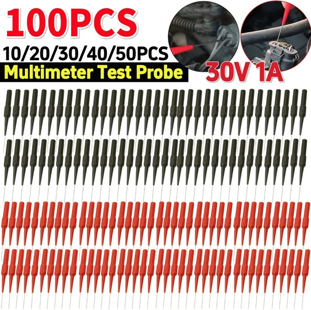 100er Set Multimeter Testleitungen mit Piercing-Nadelspitzen für die Automobil-Diagnose, 0,7 mm, Mehrfarbig - Bild 1