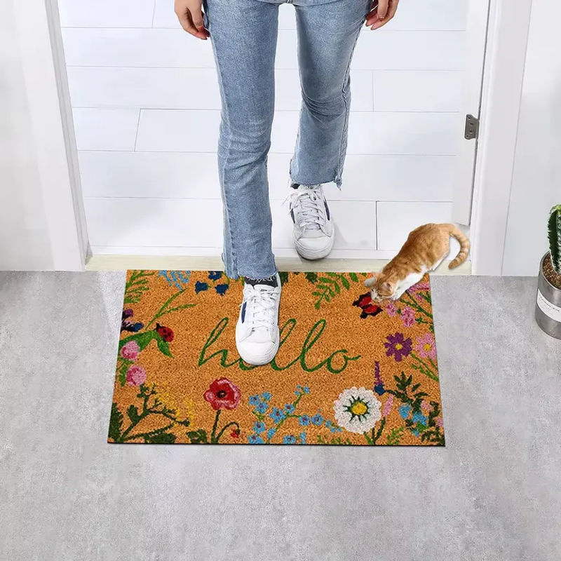 VIKAMA Fußmatte mit floralem Design, rutschfest und verschleißbeständig, Mehrfarbig, B/T: 60 x 40 cm - Bild 4