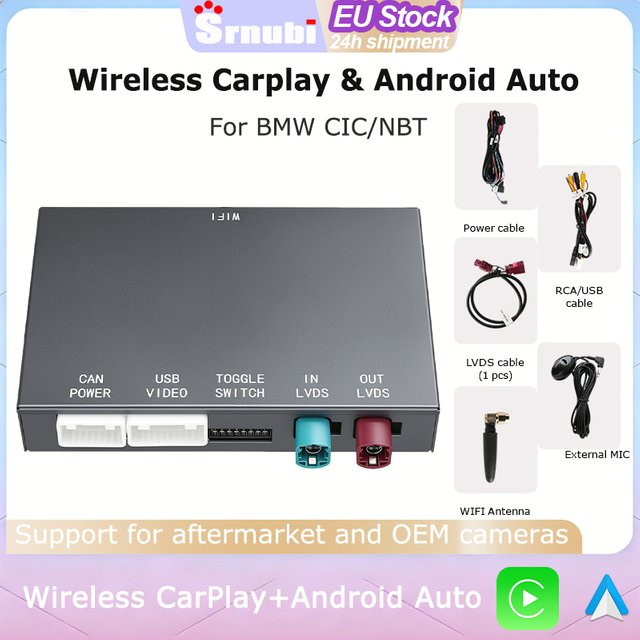 Srnubi Wireless CarPlay und Android Auto Interface für BMW NBT CIC 1 2 3 4 5 Serie in Schwarz - Bild 1