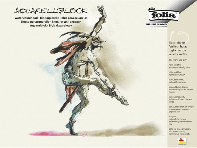 Folia Aquarellblock Weiß B/H: 30 x 40 cm - Bild 1
