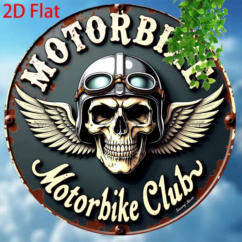 Retro-Motorrad-Club Metallschild von Potdemiel aus Aluminium in Mehrfarbig - Bild 4