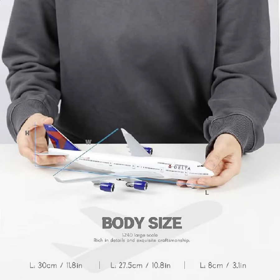 ZOCO B747 Flugzeugmodellbausatz, 1:240 Maßstab, mit Ständer - Bild 2