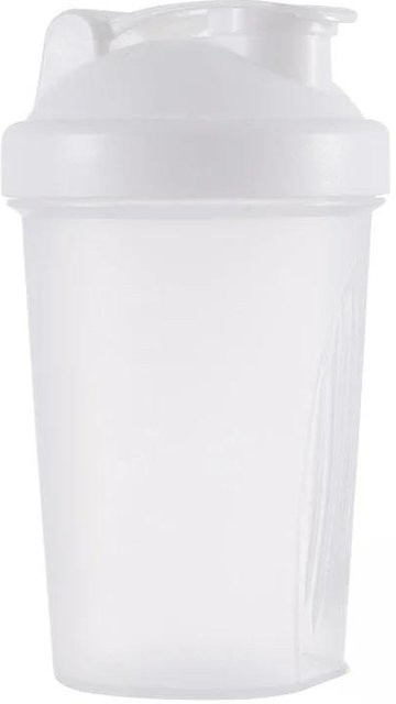 Allbestart Mixer Shaker Flasche aus BPA-freiem Kunststoff mit Edelstahlkugel, weiß und transparent, 400 ml, auslaufsicher für Protein Shakes und Fitness-Training - Bild 1